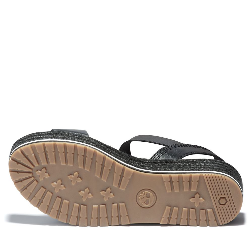 Timberland Womens Sandals Santorini Sun Ankle Strap - Black - India FA3961284